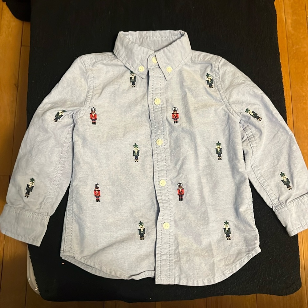 Oxford button up soldier Christmas shirt
